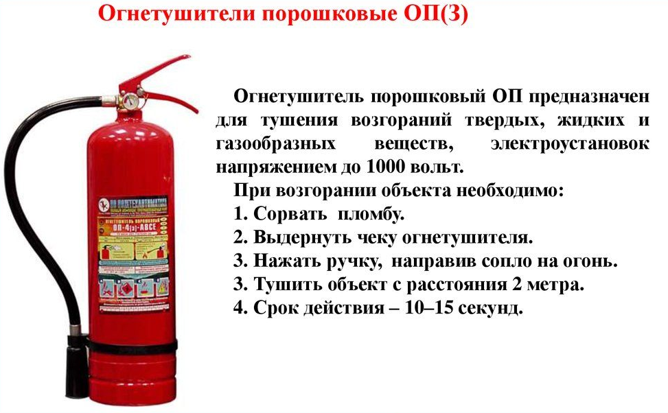 Инструкция как пользоваться огнетушителем