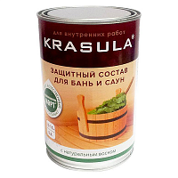 Защитно-декоративный состав «KRASULA®» для бань и саун (0,9л)