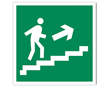 Е15 Направление к эвакуационному выходу по лестнице вверх (правосторонний)